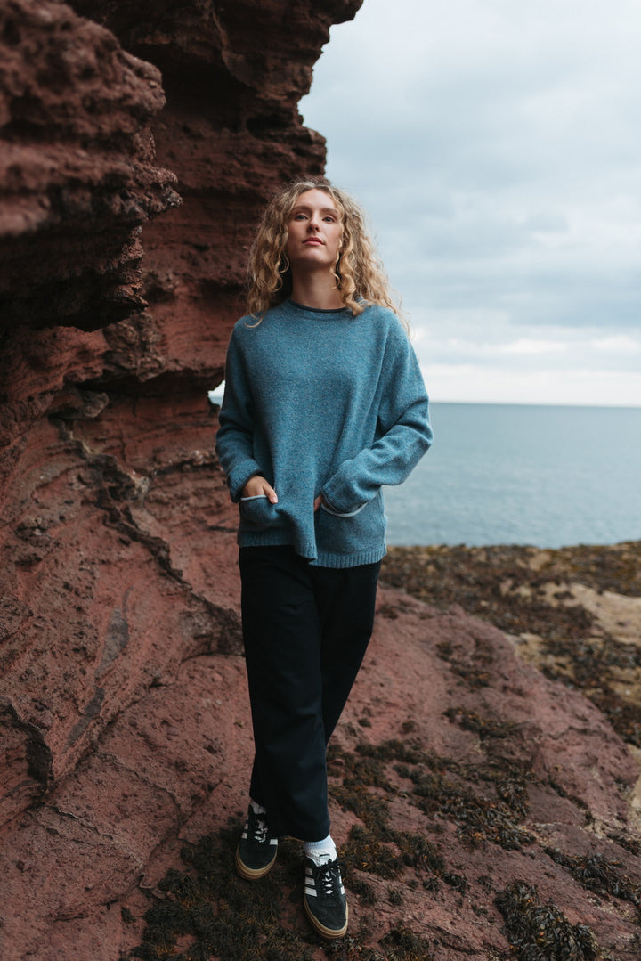 Eribé Pullover Tweed Nep Sweater  Delphinium bei Nauli and Stories