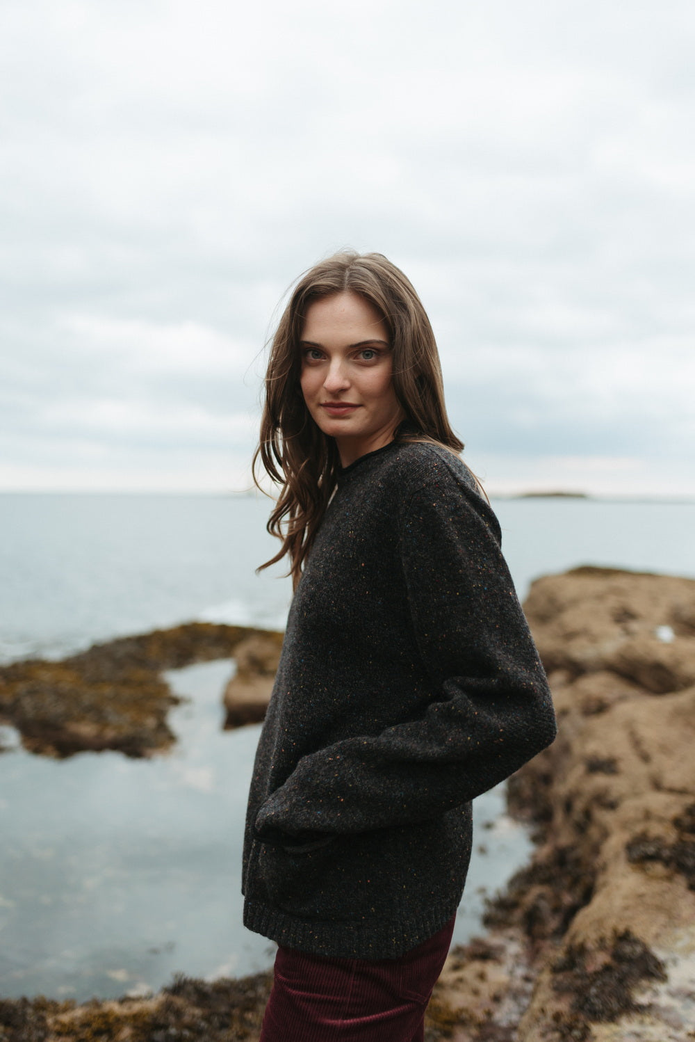 Eribé Pullover Tweed Nep Sweater (P4354) (XS, Gravel) bei Nauli and Stories