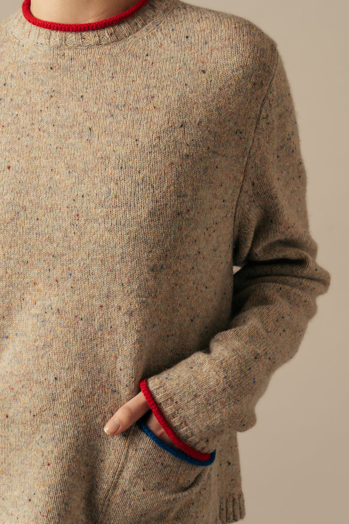 Eribé Pullover Tweed Nep Sweater Sand bei Nauli and Stories