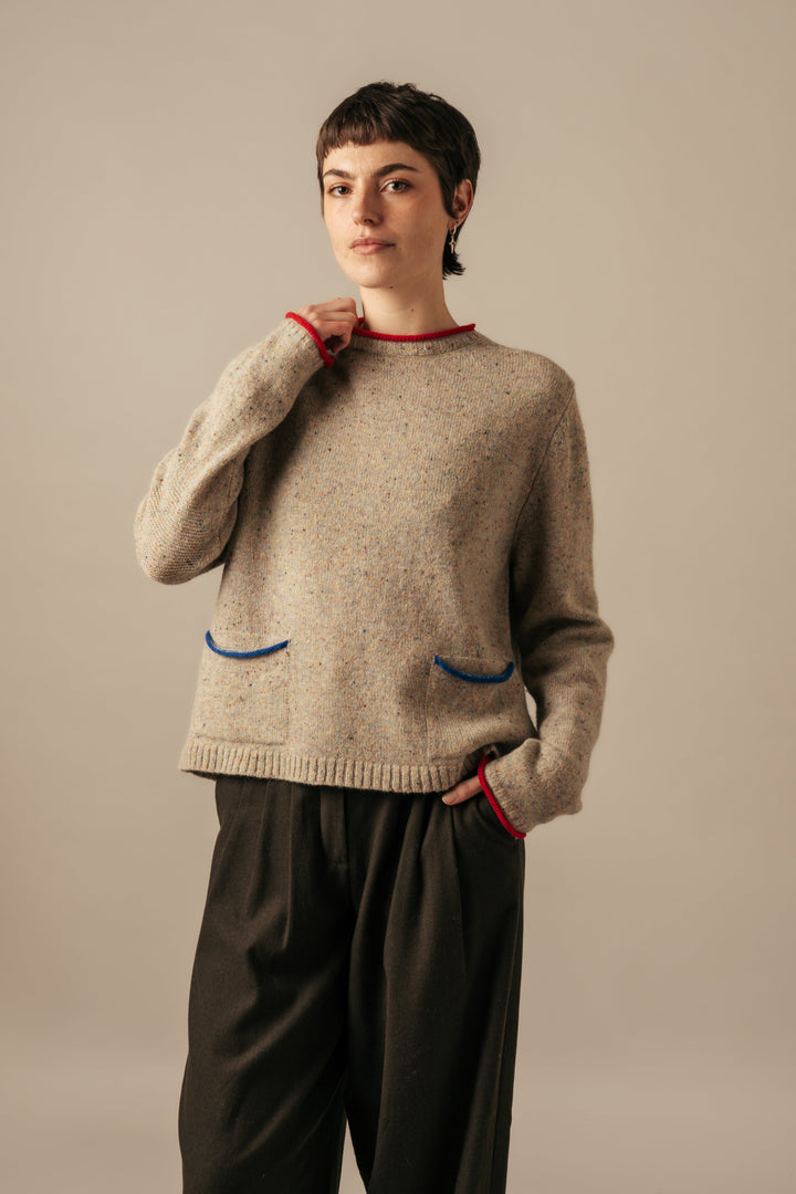 Eribé Pullover Tweed Nep Sweater Sand bei Nauli and Stories