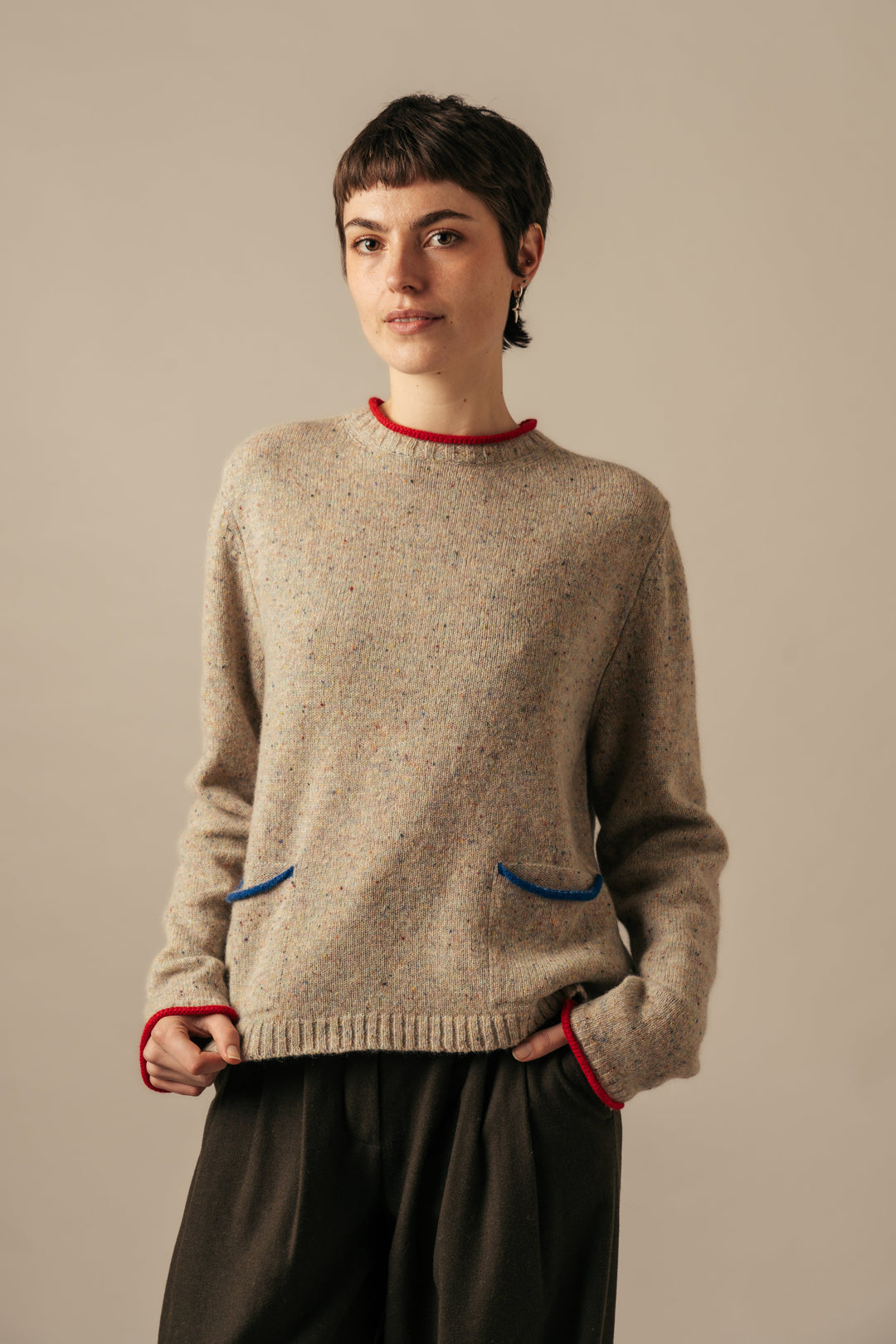 Eribé Pullover Tweed Nep Sweater Sand bei Nauli and Stories