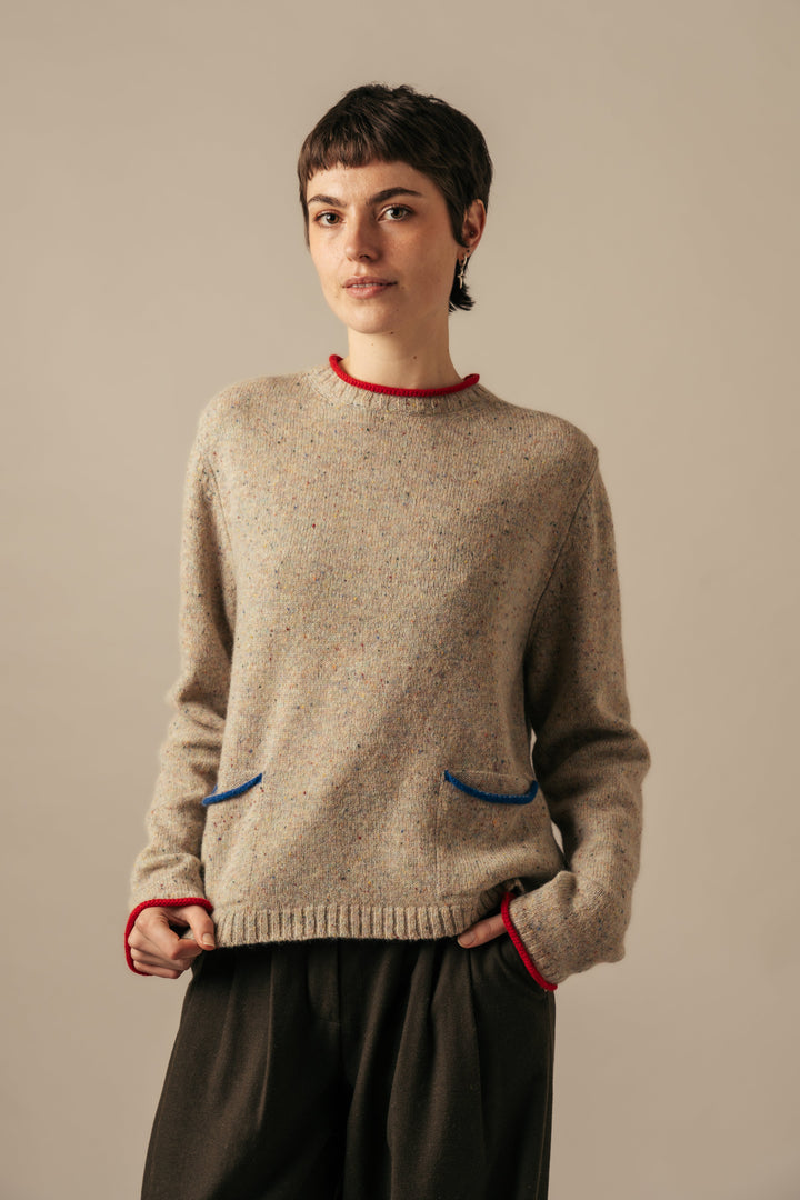 Eribé Pullover Tweed Nep Sweater Sand bei Nauli and Stories