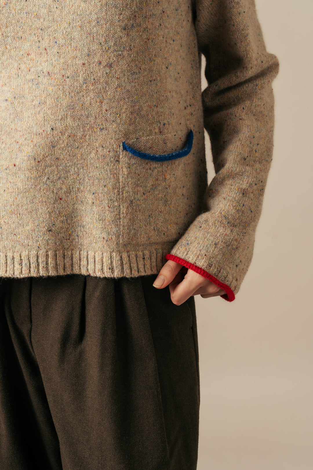 Eribé Pullover Tweed Nep Sweater Sand bei Nauli and Stories