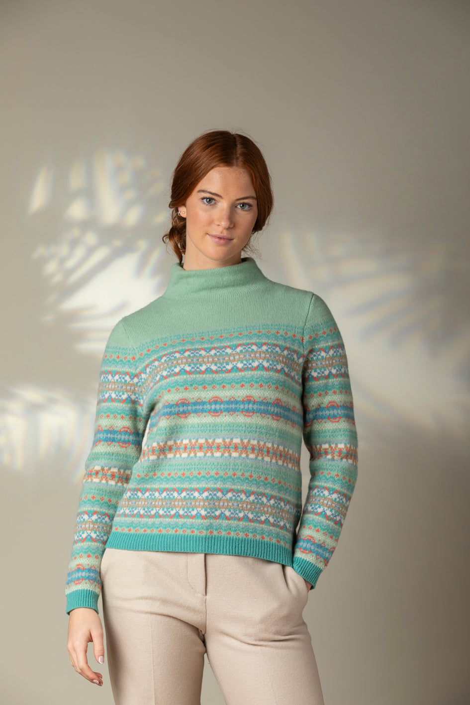 Éribe Pullover Winterpullover Kinross High Neck Sweater Opal