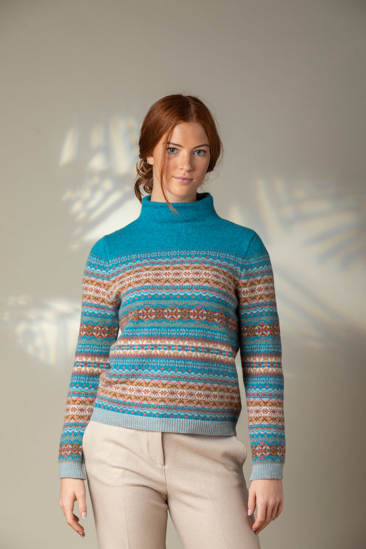 Éribe Pullover Winterpullover Kinross High Neck Sweater Topaz