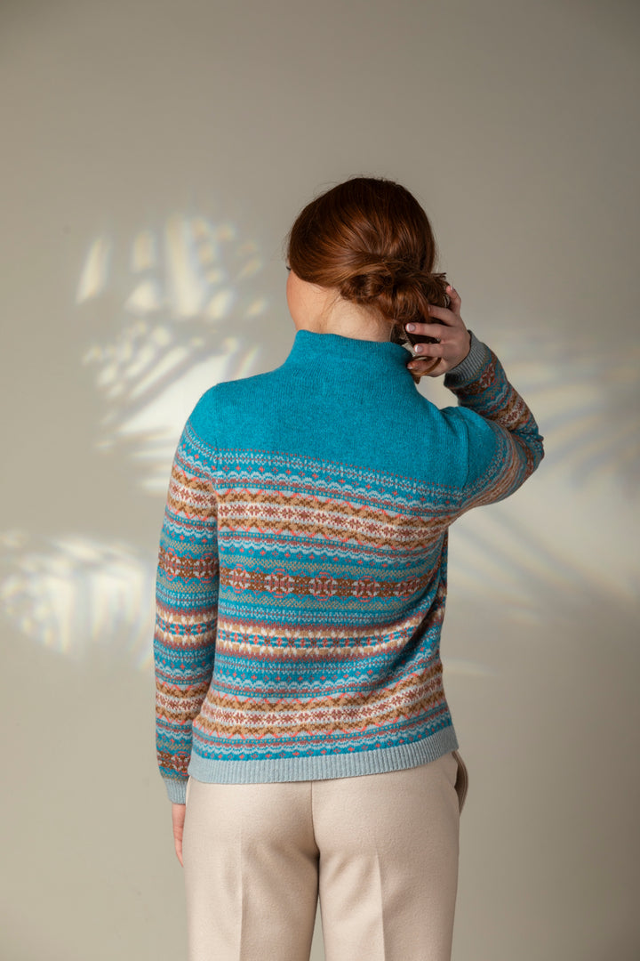 Éribe Pullover Winterpullover Kinross High Neck Sweater Topaz