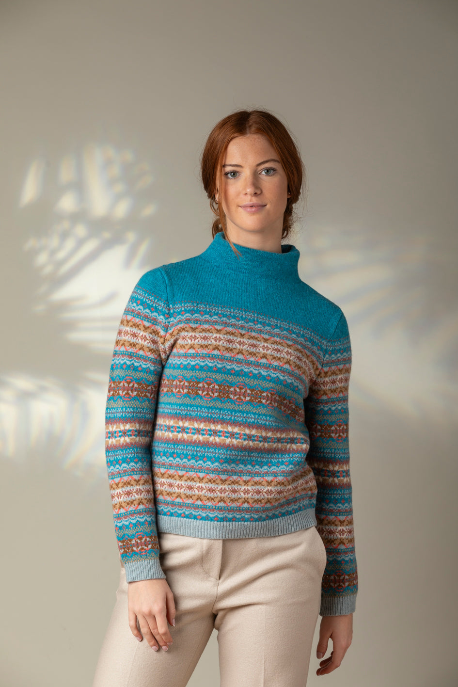 Éribe Pullover Winterpullover Kinross High Neck Sweater Topaz