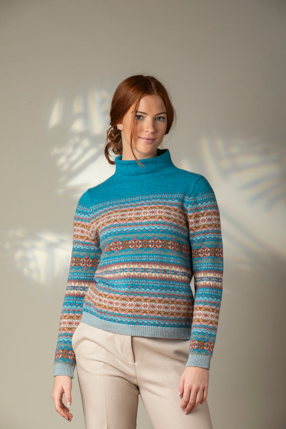 Éribe Pullover Winterpullover Kinross High Neck Sweater Topaz