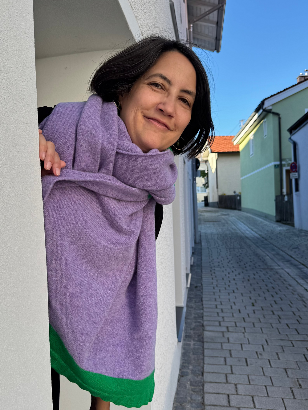 Eribé Schal Bowden Colour Block Stole Dahlia bei Nauli and Stories