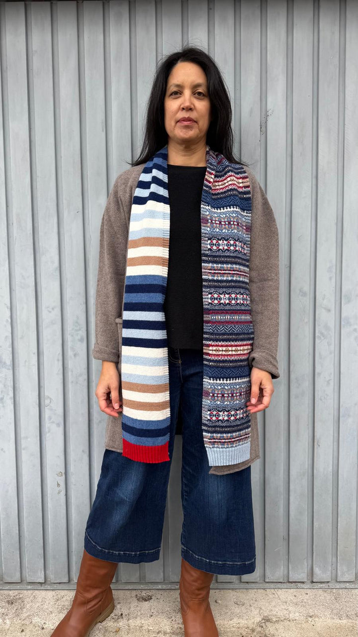 Eribé Schal Stobo Scarf Navy-Reflection bei Nauli and Stories