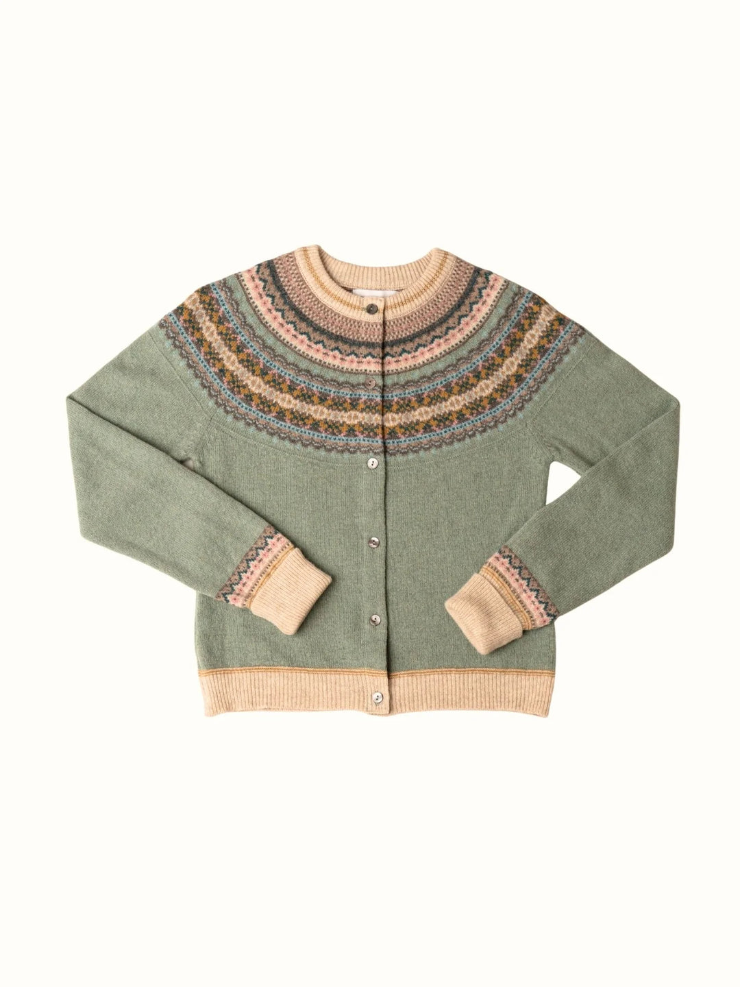 Eribé Strickjacke Alpine Short Cardigan Sage bei Nauli and Stories