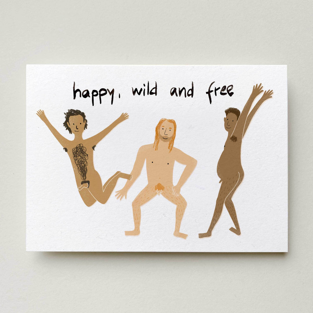 Farina Kuklinski Postkarte Kopie von Happy, wild and free  | Männer | Grußkarte