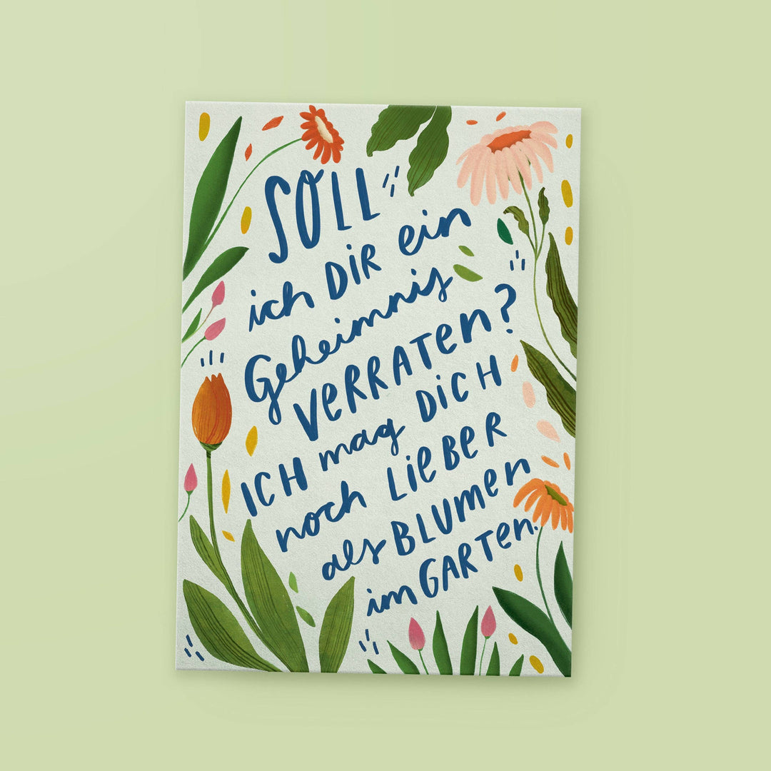 franzizo nachhaltige papeterie Grußkarte Postkarte “Blumengarten - Liebe