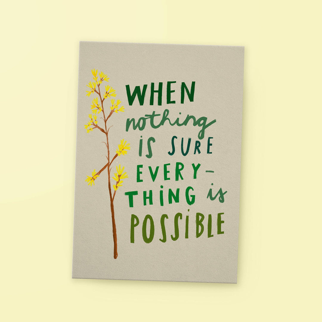 franzizo nachhaltige papeterie Mut machen Postkarte “Everything is possible”