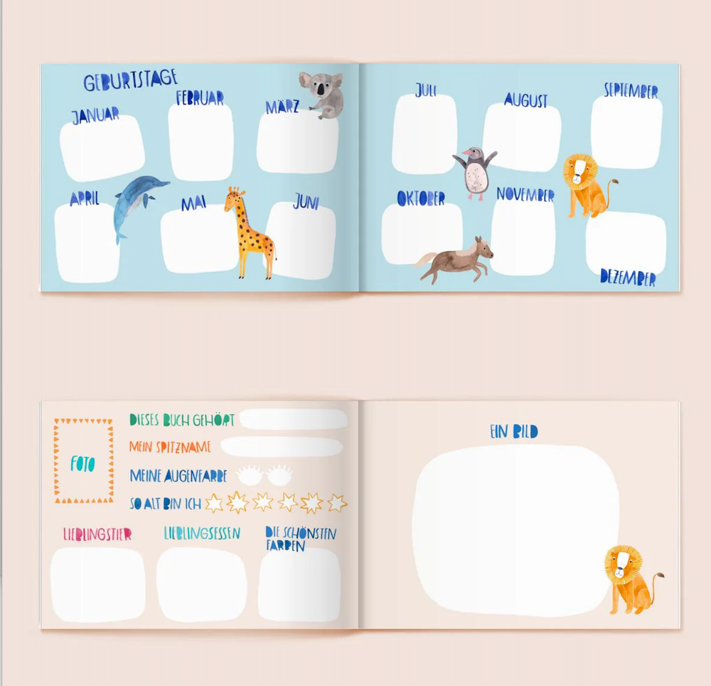 Frau Ottilie Erinnerungsbuch Kindergartenfreundebuch Tiere | Hardcover bei Nauli and Stories