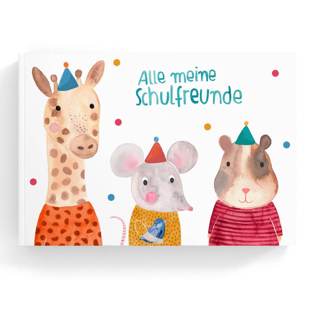 Frau Ottilie Friends book *All My School Friends* (PU=3) with Giraffe, Mouse & Hamster bei Nauli and Stories