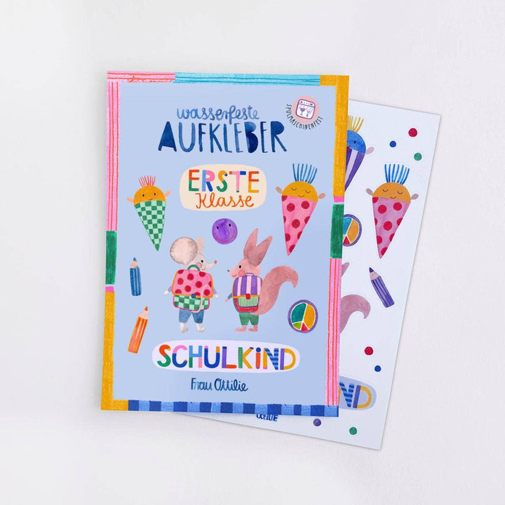 Frau Ottilie Sticker Spülmaschinenfeste Sticker Schulkind II bei Nauli and Stories