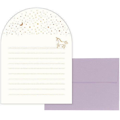 Furukawa Shiko Briefpapier Briefpapier - Einhorn unter Sternenhimmel bei Nauli and Stories