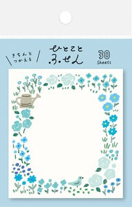 Furukawa Shiko Haftnotizzettel Haftnotizblock Blumenkranz blau bei Nauli and Stories