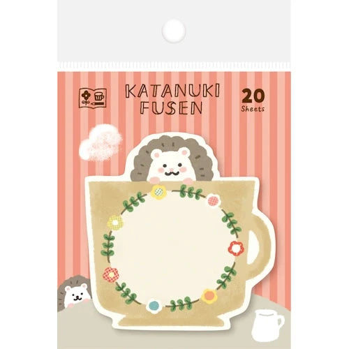 Furukawa Shiko Haftnotizzettel Haftnotizblock Igel guckt aus der Tasse bei Nauli and Stories