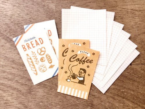 Furukawa Shiko Mini-Briefpapier Paper Marche Paper Bag Mini Letter Set - Bread & Coffee bei Nauli and Stories
