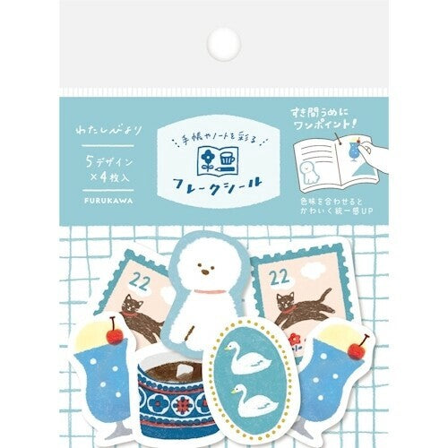 Furukawa Shiko Sticker Washi Flakes blau bei Nauli and Stories