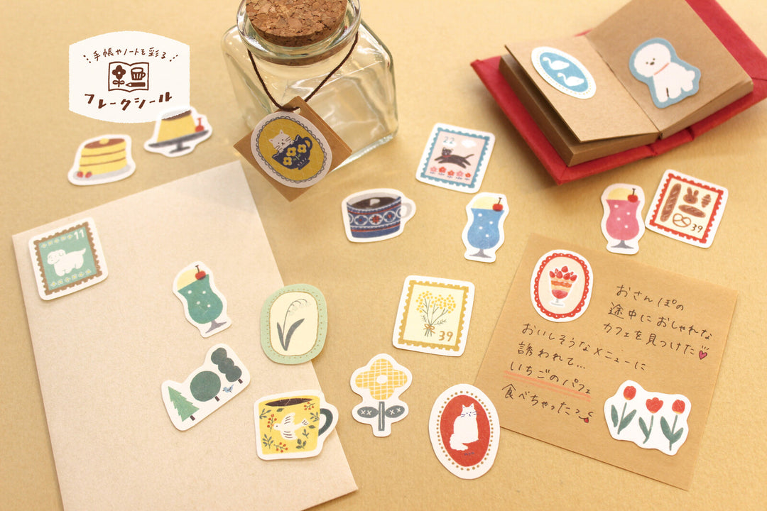 Furukawa Shiko Sticker Washi Flakes Grün bei Nauli and Stories
