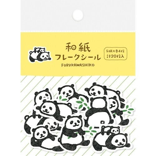 Furukawa Shiko Sticker Washi Flakes Pandabären bei Nauli and Stories