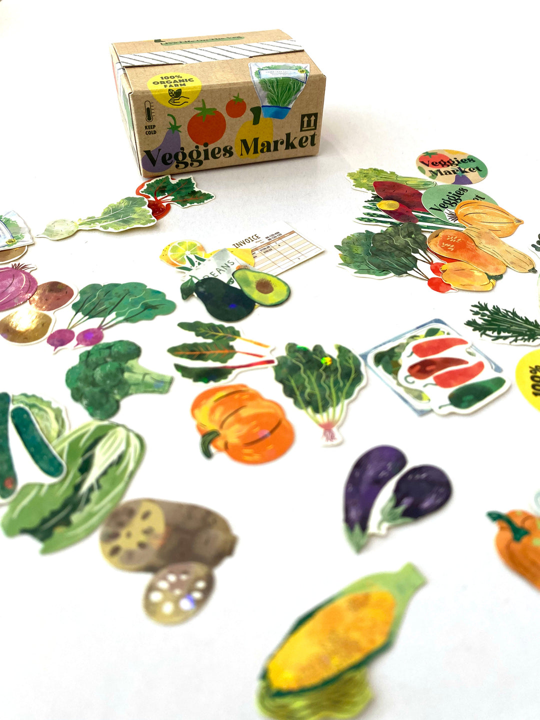 Greeting Life Inc. Sticker Gemüse | Veggies Market | Flake Sticker in Versandschachtel bei Nauli and Stories
