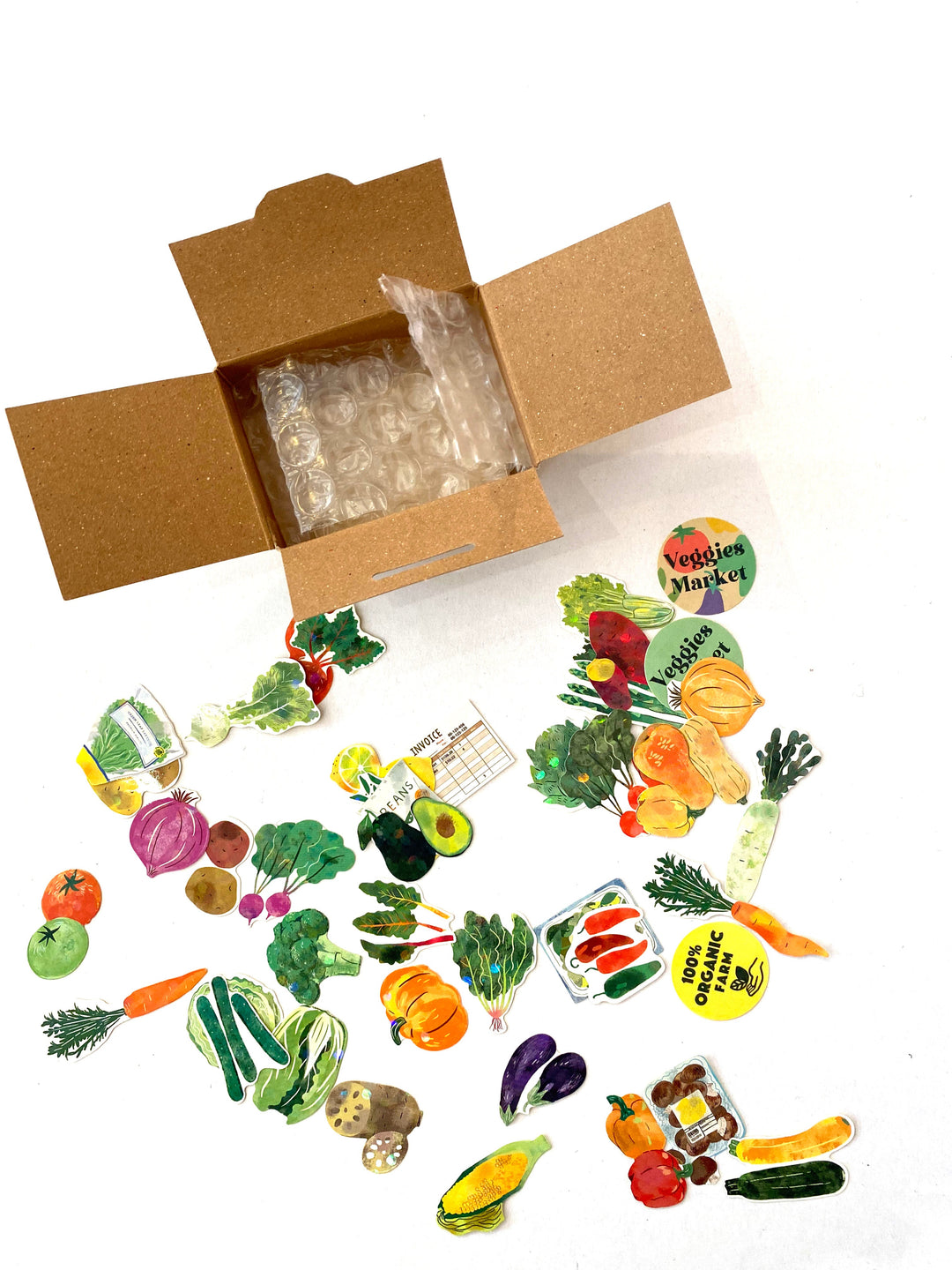 Greeting Life Inc. Sticker Gemüse | Veggies Market | Flake Sticker in Versandschachtel bei Nauli and Stories