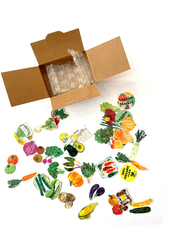 Greeting Life Inc. Sticker Gemüse | Veggies Market | Flake Sticker in Versandschachtel bei Nauli and Stories