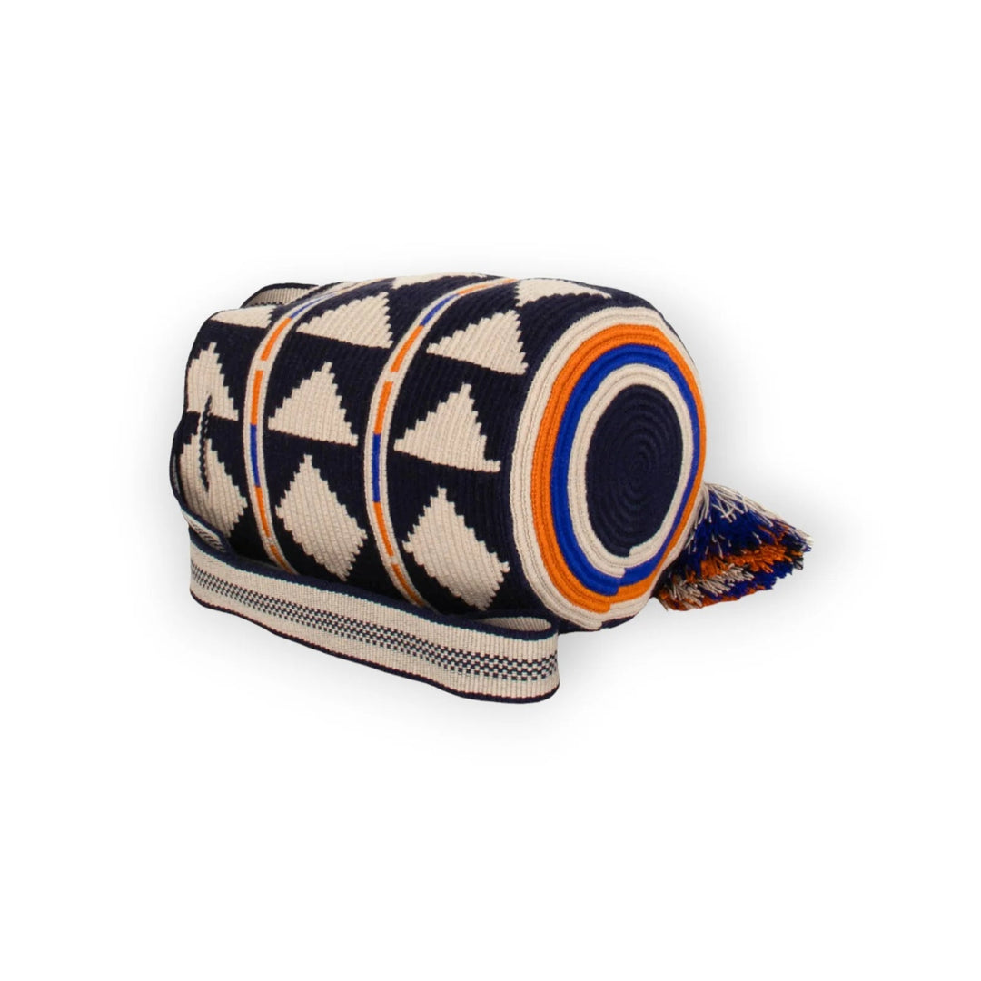 Guajii Cross Body Bag Geometric Body Bag schwarz weiß mit orange und blau