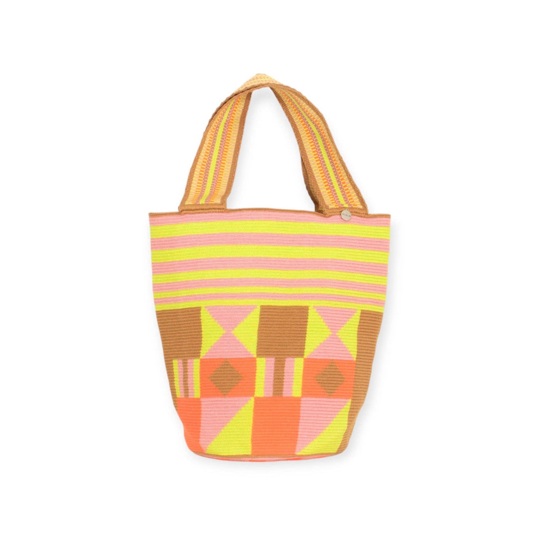 Guajii Tote Bag Geometric round tote | Toast