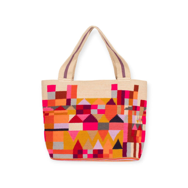 Guajii Tote Bag Ovale Tote Bag | Neon Abstract  |  Neon block