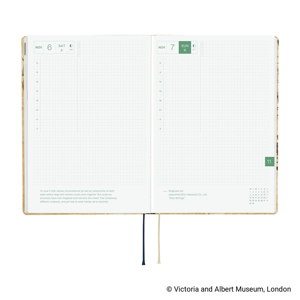 Hobonichi Kalender HON A5 The V&amp;A Series: Vine - 2027 bei Nauli and Stories
