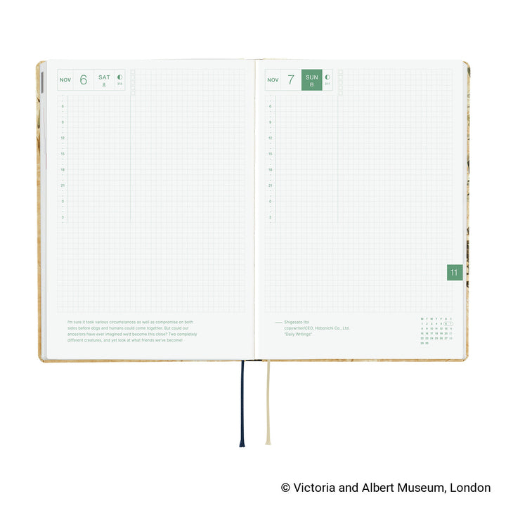 Hobonichi Kalender HON A5 The V&amp;A Series: Vine - 2027 bei Nauli and Stories