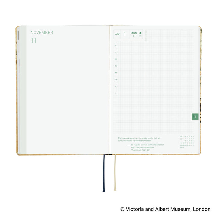 Hobonichi Kalender HON A5 The V&amp;A Series: Vine - 2027 bei Nauli and Stories