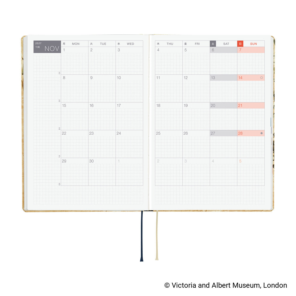 Hobonichi Kalender HON A5 The V&A Series: Vine - 2027 bei Nauli and Stories
