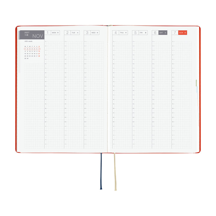 Hobonichi Kalender HON A5 Yumi Kitagishi: White Cat and Rabbit&