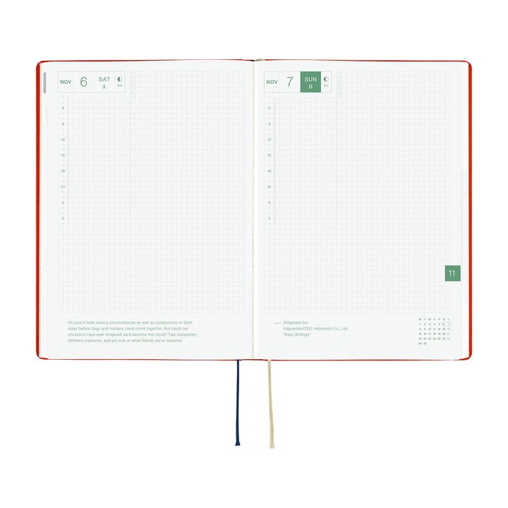 Hobonichi Kalender HON A5 Yumi Kitagishi: White Cat and Rabbit&