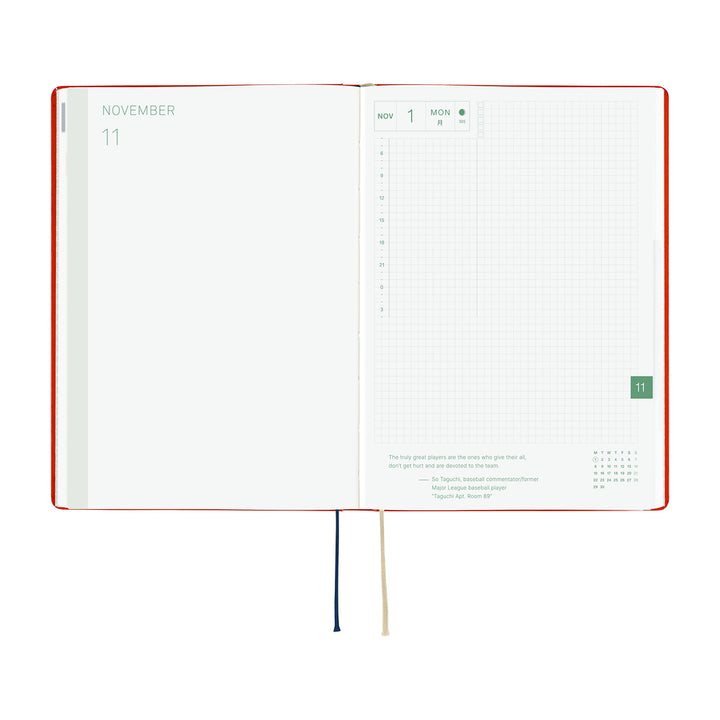 Hobonichi Kalender HON A5 Yumi Kitagishi: White Cat and Rabbit&