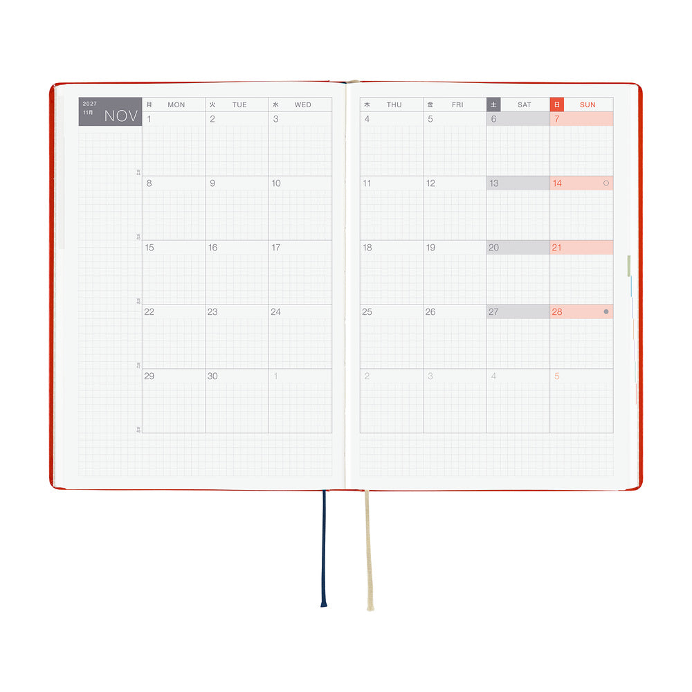 Hobonichi Kalender HON A5 Yumi Kitagishi: White Cat and Rabbit&