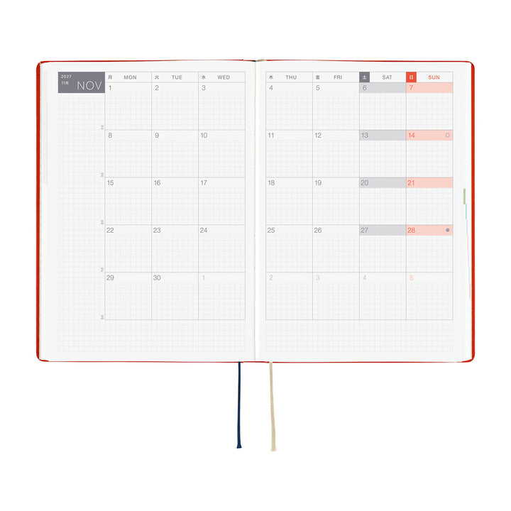 Hobonichi Kalender HON A5 Yumi Kitagishi: White Cat and Rabbit&