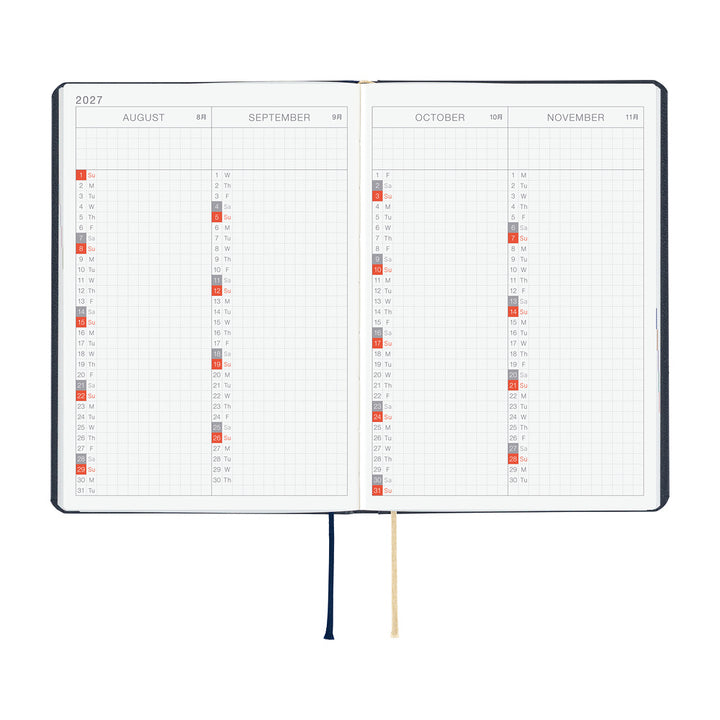 Hobonichi Kalender HON A6 Slash (Navy) - 2027 bei Nauli and Stories
