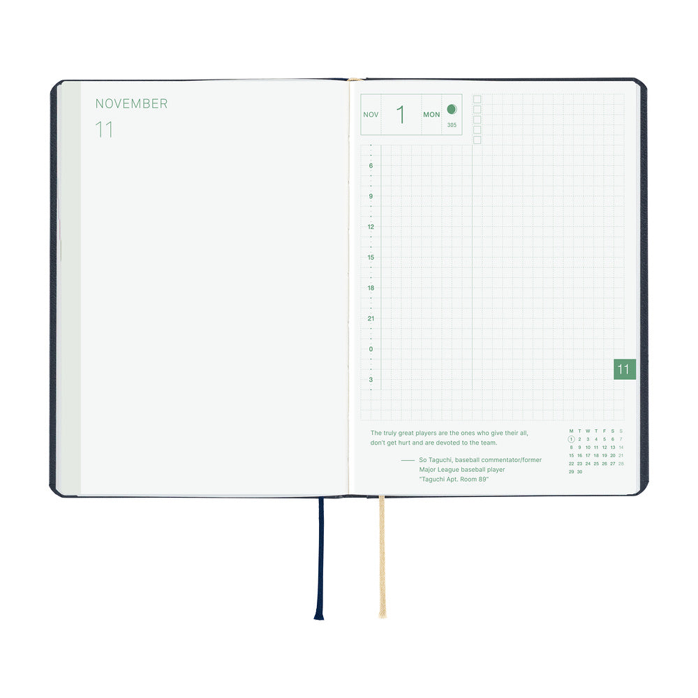 Hobonichi Kalender HON A6 Slash (Navy) - 2027 bei Nauli and Stories
