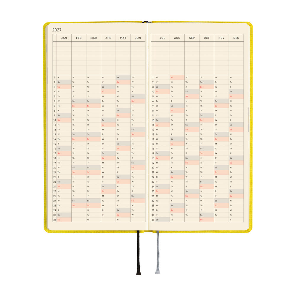 Hobonichi Kalender Weeks Colors: Canaria Yellow - 2027 bei Nauli and Stories