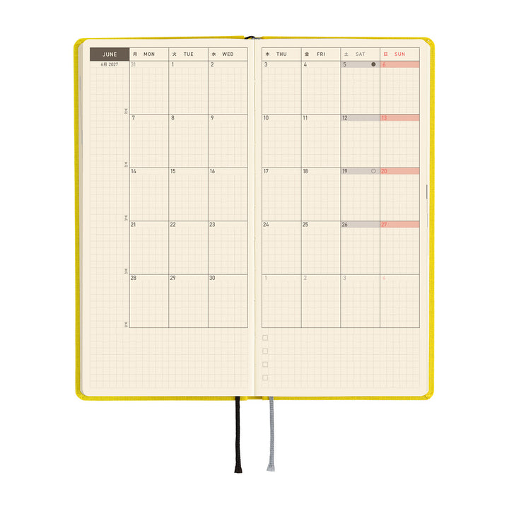 Hobonichi Kalender Weeks Colors: Canaria Yellow - 2027 bei Nauli and Stories