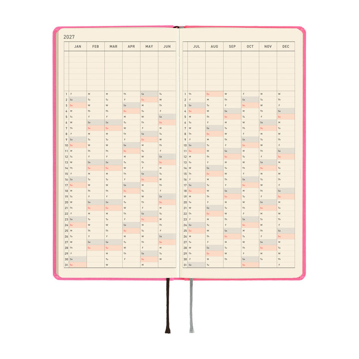 Hobonichi Kalender Weeks Colors: Pink Sapphire - 2027 bei Nauli and Stories