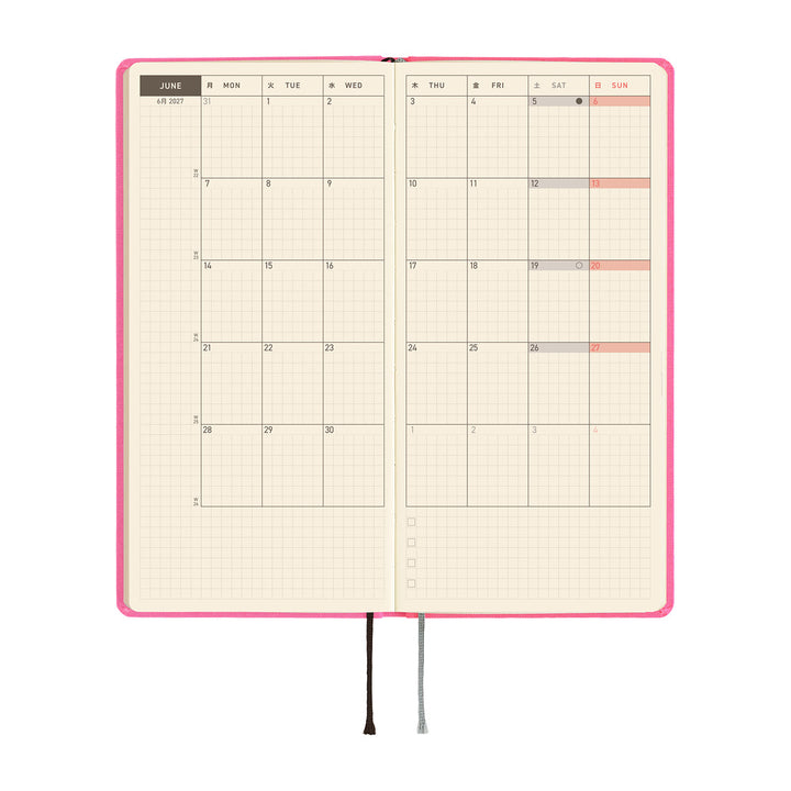 Hobonichi Kalender Weeks Colors: Pink Sapphire - 2027 bei Nauli and Stories