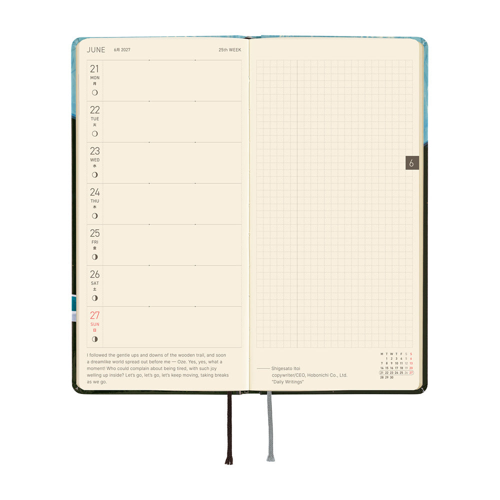 Hobonichi Kalender Weeks Hiroko Kubota: Meteor Shower in the Light Blue Forest - 2027 bei Nauli and Stories